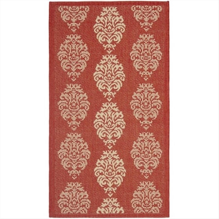 Safavieh 2 Ft. X 3 Ft. -7 In. Accent Indoor-Outdoor Courtyard- Red And Natural- Machine Made Rug CY2720-3707-2
